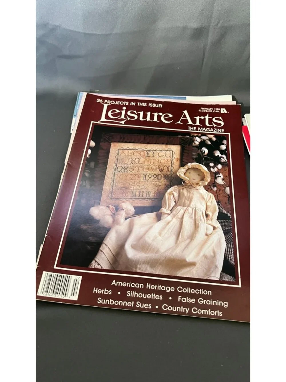 8 Vintage Leisure Arts Magazine Lot Cross Stitch/Crafts 1986-1989